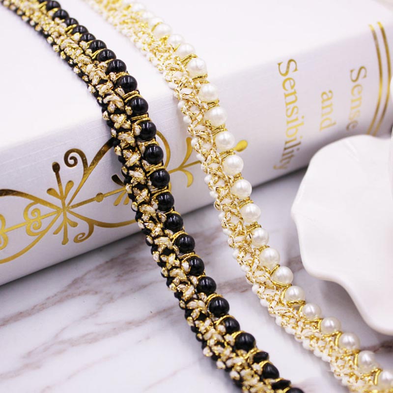 10yards DIY accessories Pearl  - مراجعة Fringe Ribbon Sewing وسعره