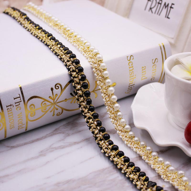 10yards DIY accessories Pearl  - مراجعة Fringe Ribbon Sewing وسعره