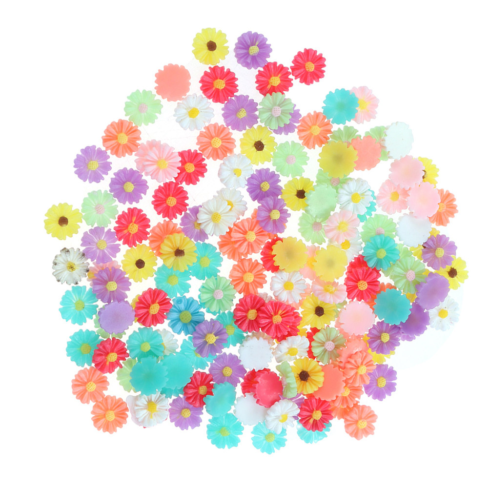 50Pcs 9Mm Small Daisy Resin Fl - مراجعة Craft Embellishment وسعره
