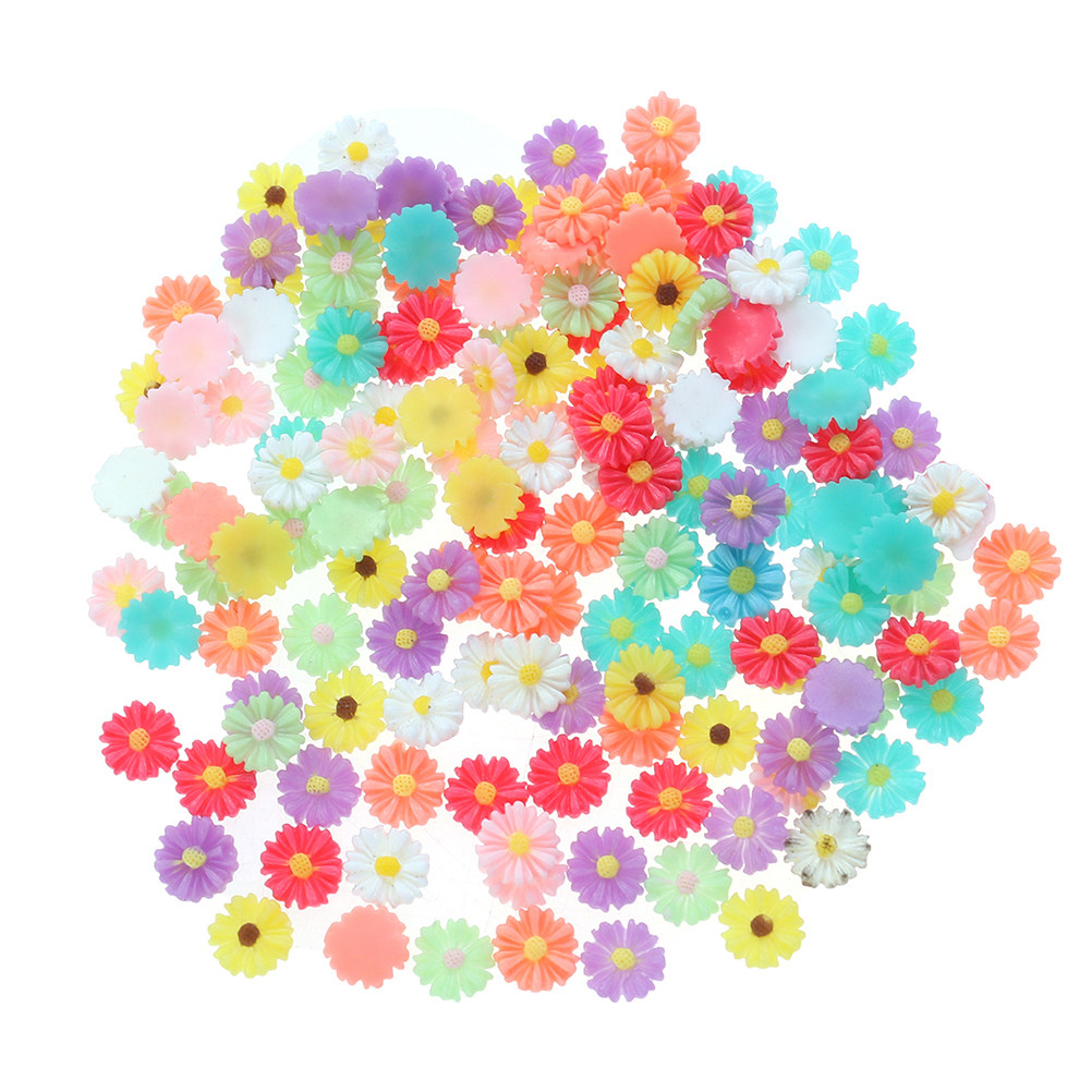 50Pcs 9Mm Small Daisy Resin Fl - مراجعة Craft Embellishment وسعره