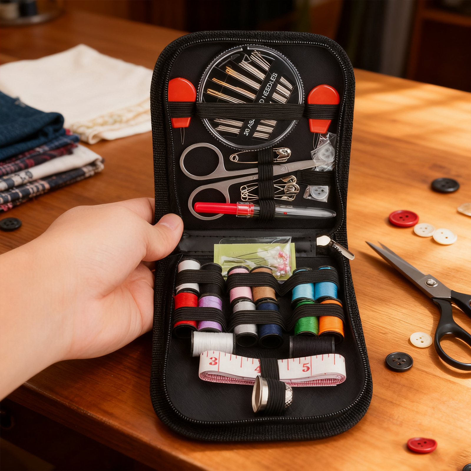 The sewing kit contains 68 acc - مراجعة Pom Pom Maker Tool وسعره