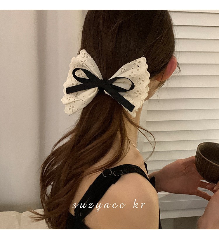 French retro double layered bo - مراجعة Lace Ribbon Trim وسعره