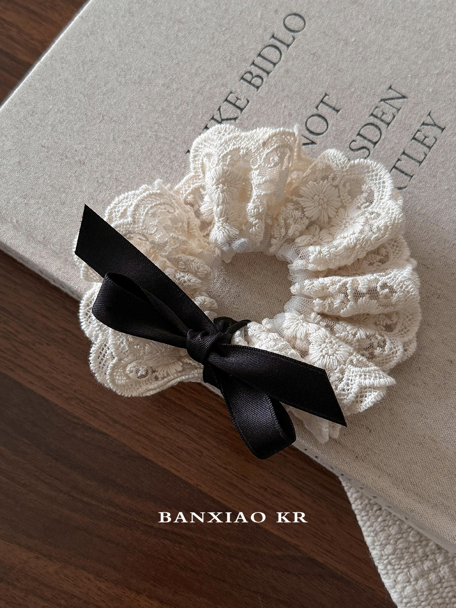 French retro double layered bo - مراجعة Lace Ribbon Trim وسعره