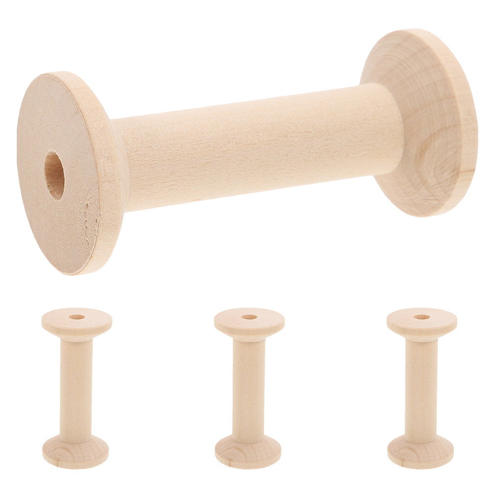 4Pcs Wooden Bobbin Set Smooth  - مراجعة Embroidery Craft وسعره