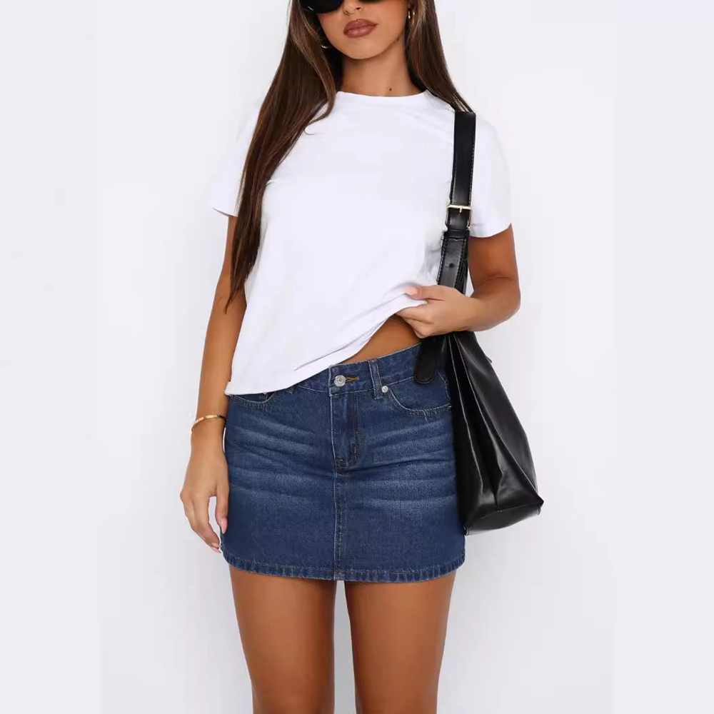 Womens Denim Short Skirts Jean - مراجعة Embellish Knit وسعره