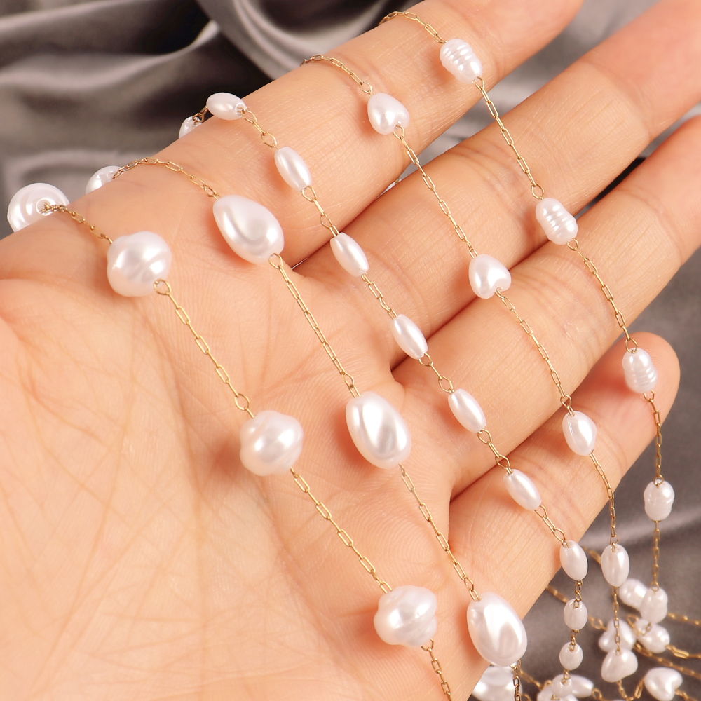 1Meters Stainless Steel Chain  - مراجعة Pearl Trim Chain وسعره