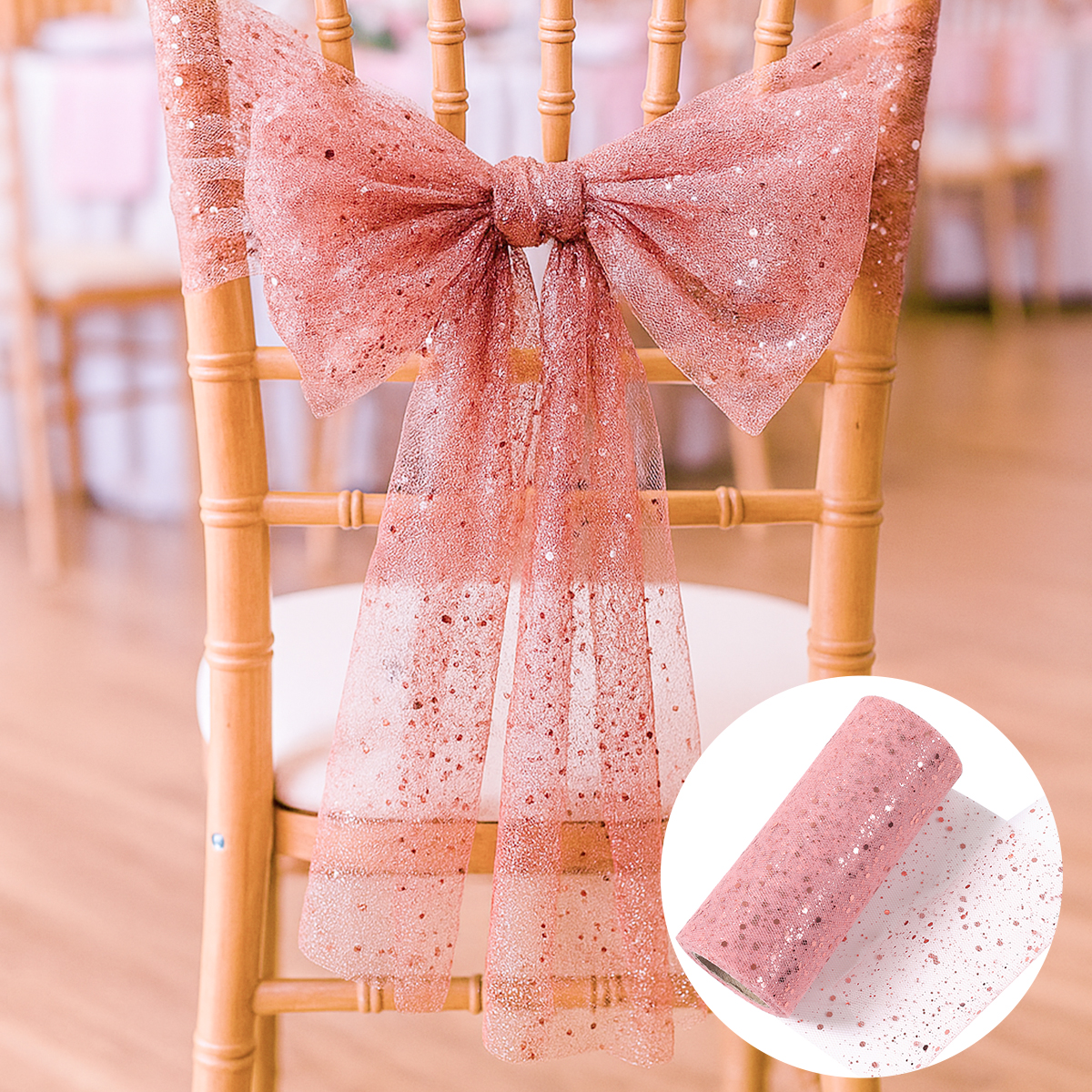 Glitter Tulle Rolls Birthday P - مراجعة Organza Ribbon Spool وسعره