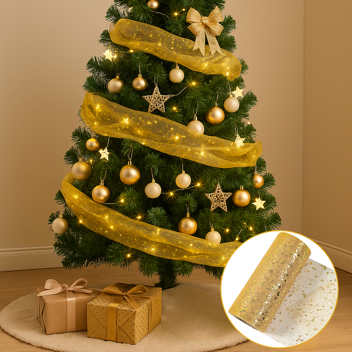 Glitter Tulle Rolls Birthday P - مراجعة Organza Ribbon Spool وسعره
