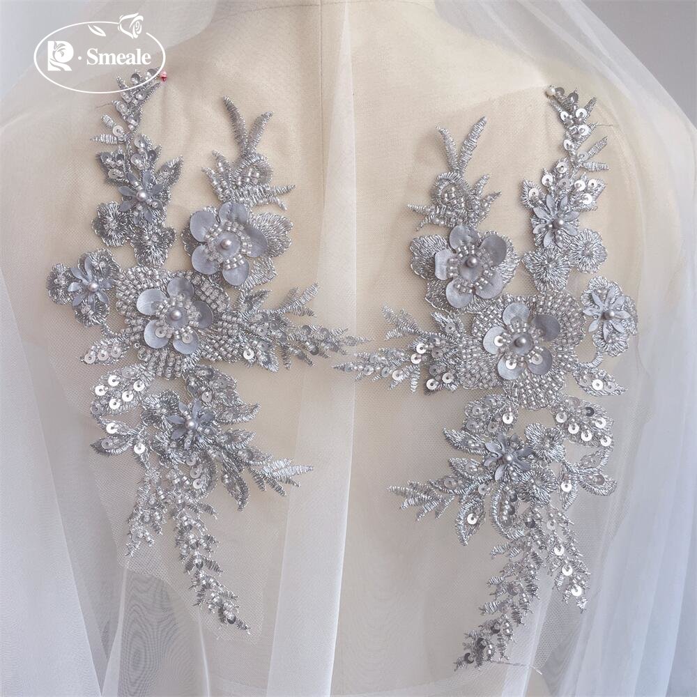 2PCS/1Pair New 12 Colors Sequi - مراجعة Applique Patch Flower وسعره