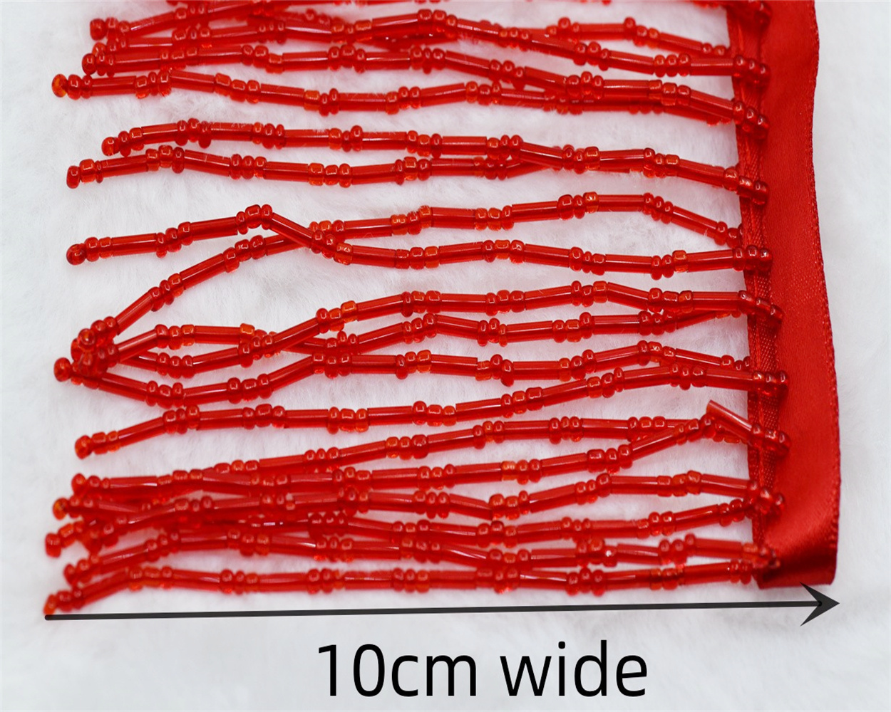 1yard 10cm wide glass Beaded F - مراجعة Beaded Trim Fringe وسعره