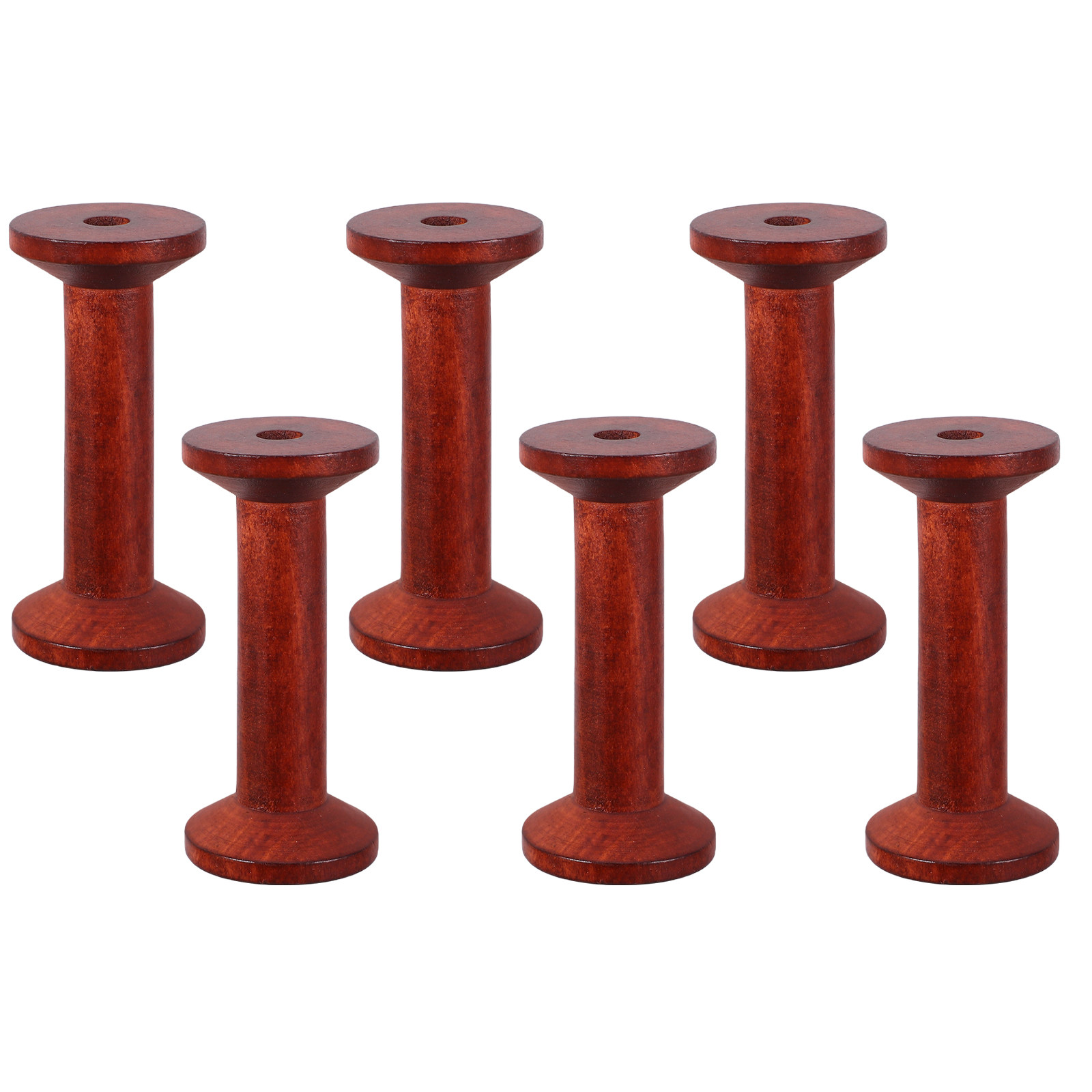 6Pcs Wooden Empty Spools for C - مراجعة Embroidery Craft وسعره