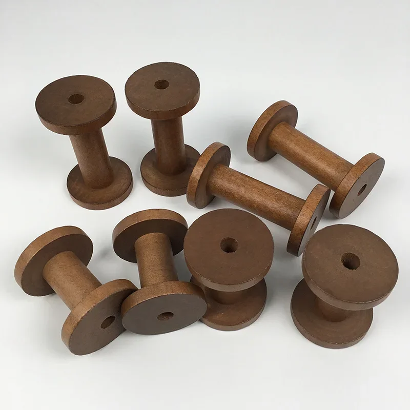 1Pc Brown Big Wood Empty Spool - مراجعة Organza Ribbon Spool وسعره