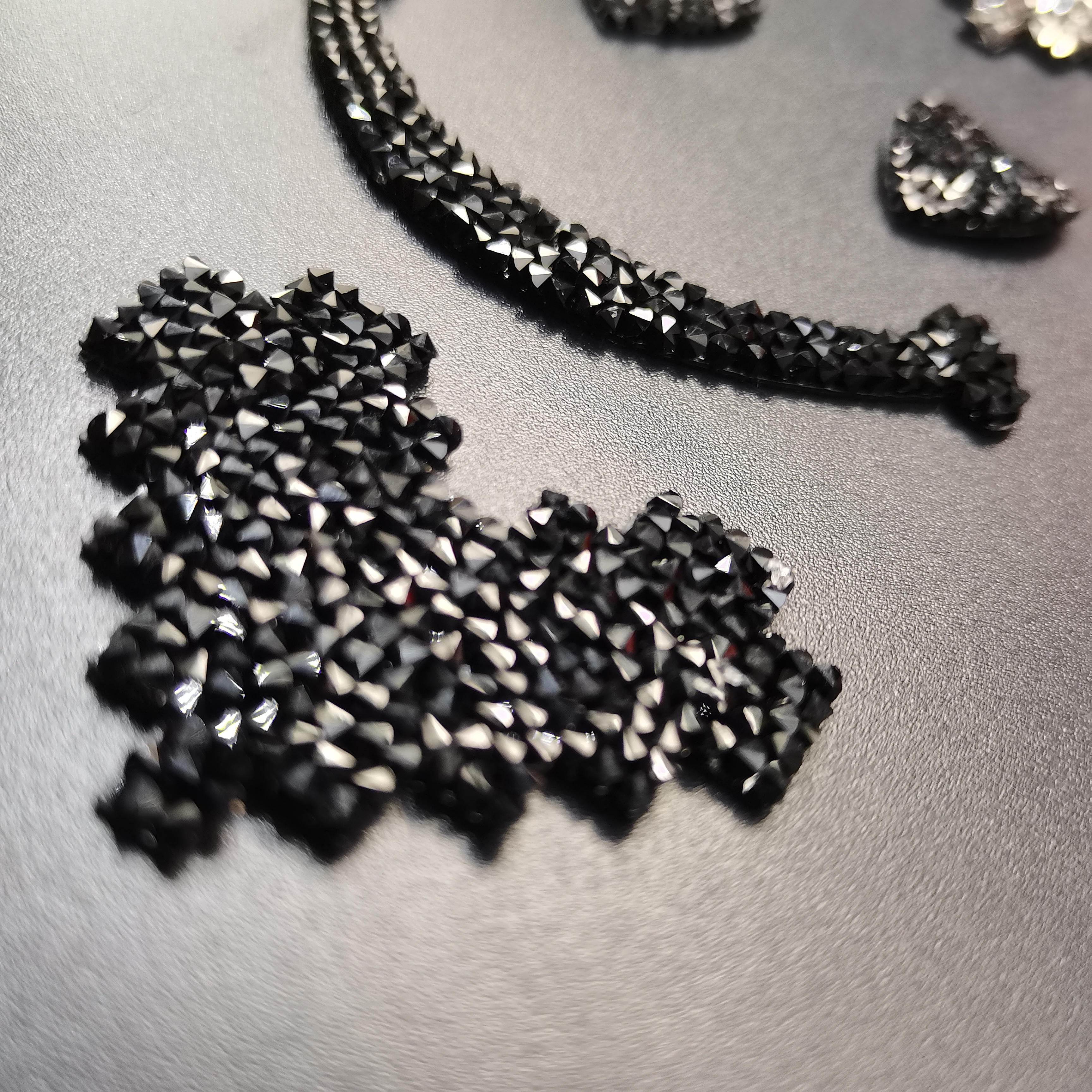 New 3colors Glitter Heart Smil - مراجعة Hotfix Rhinestone Sheet وسعره