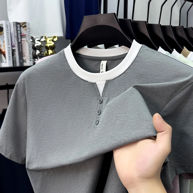Mens Short Sleeve Henley Neck  - مراجعة Embellish Knit وسعره