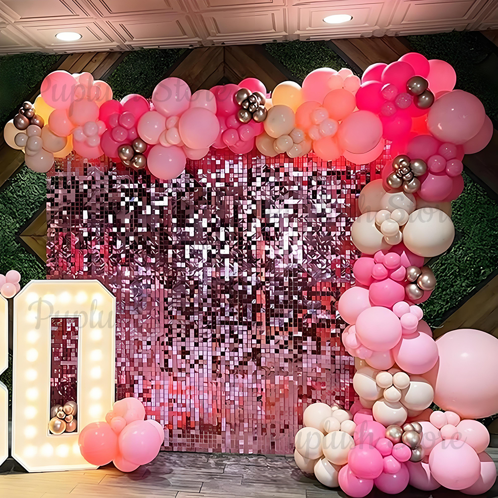 Pink Shimmer Wall Backdrop Pan - مراجعة Sequin Fabric Panel وسعره