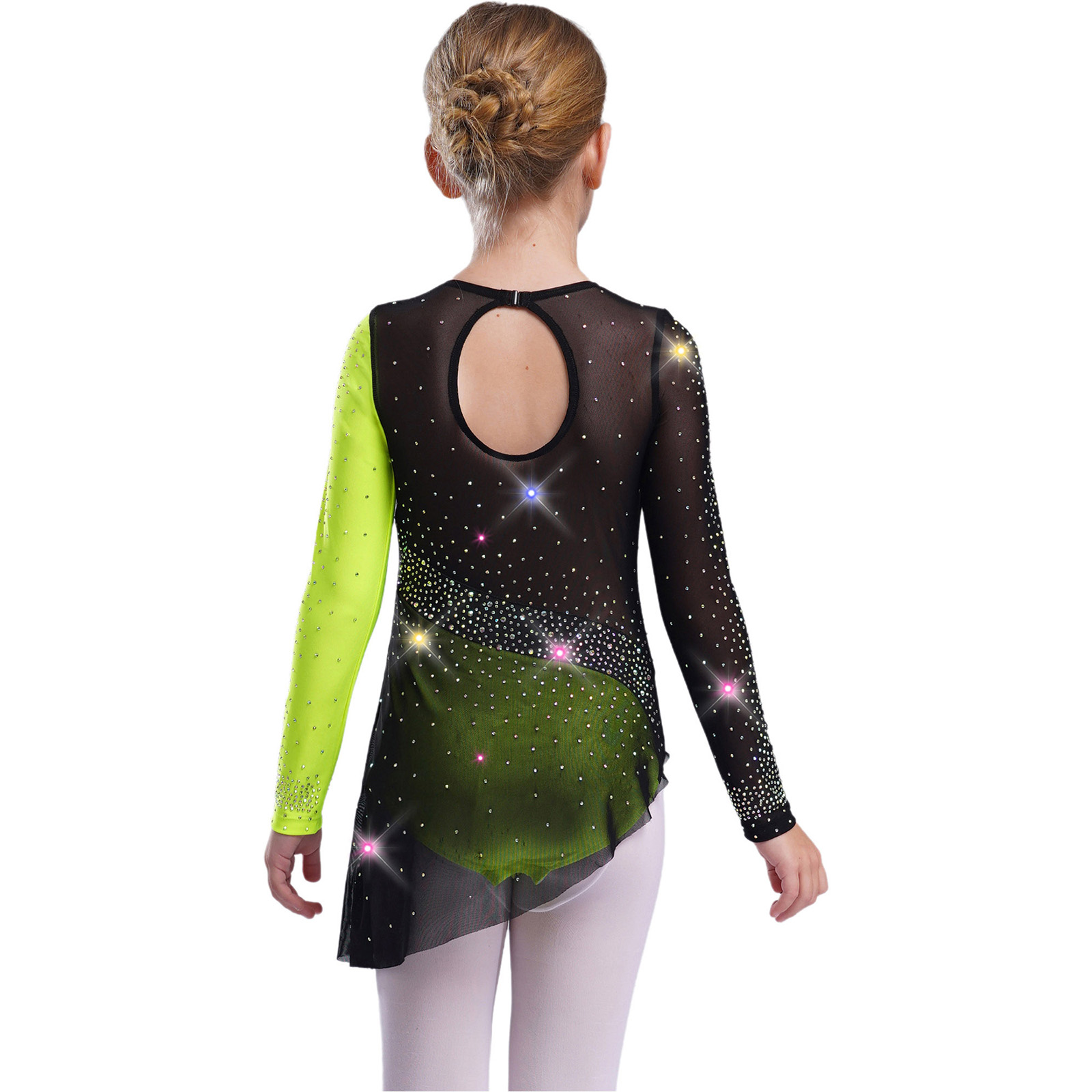 Kids Girls Ballet Leotard Dres - مراجعة Rhinestone Banding Trim وسعره