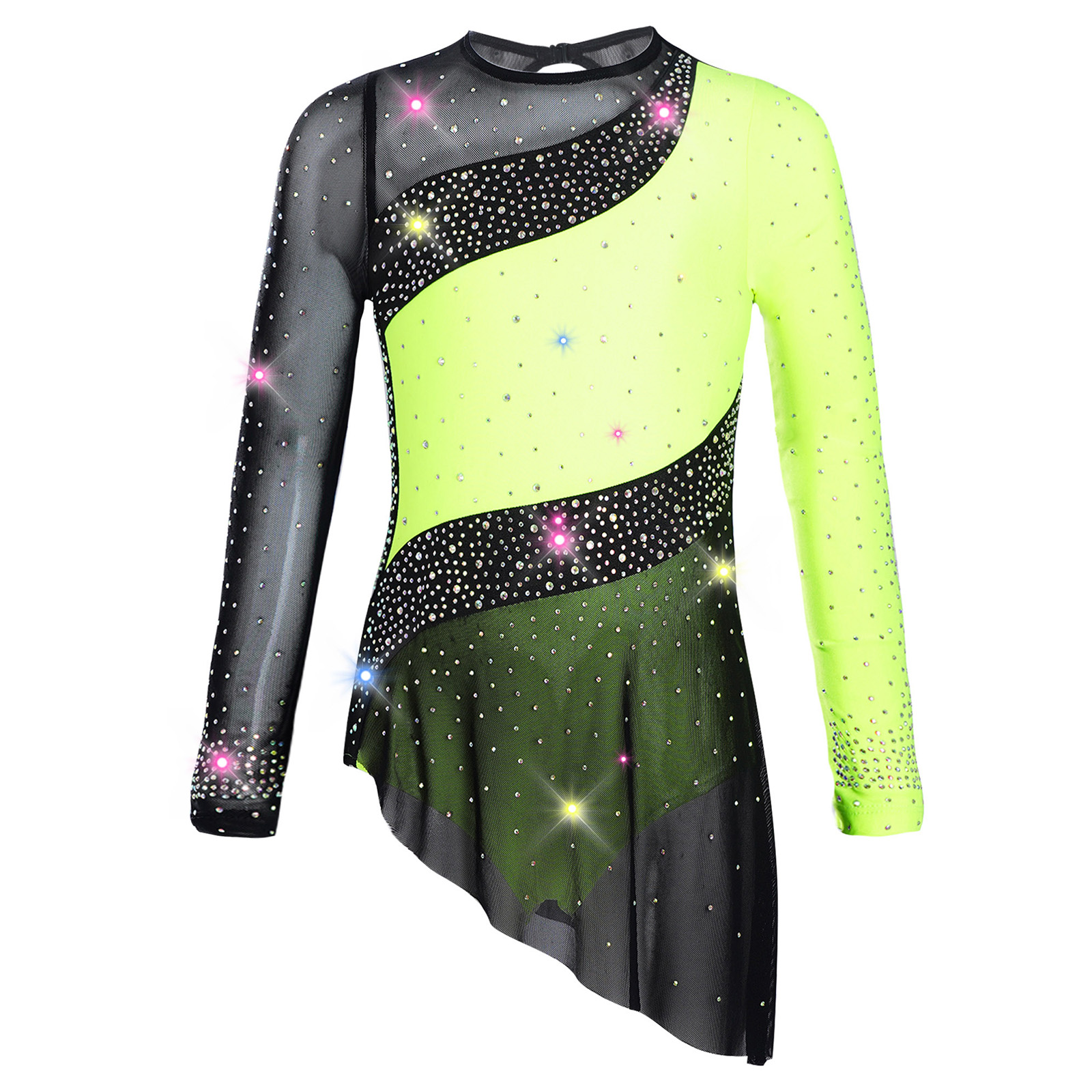 Kids Girls Ballet Leotard Dres - مراجعة Rhinestone Banding Trim وسعره