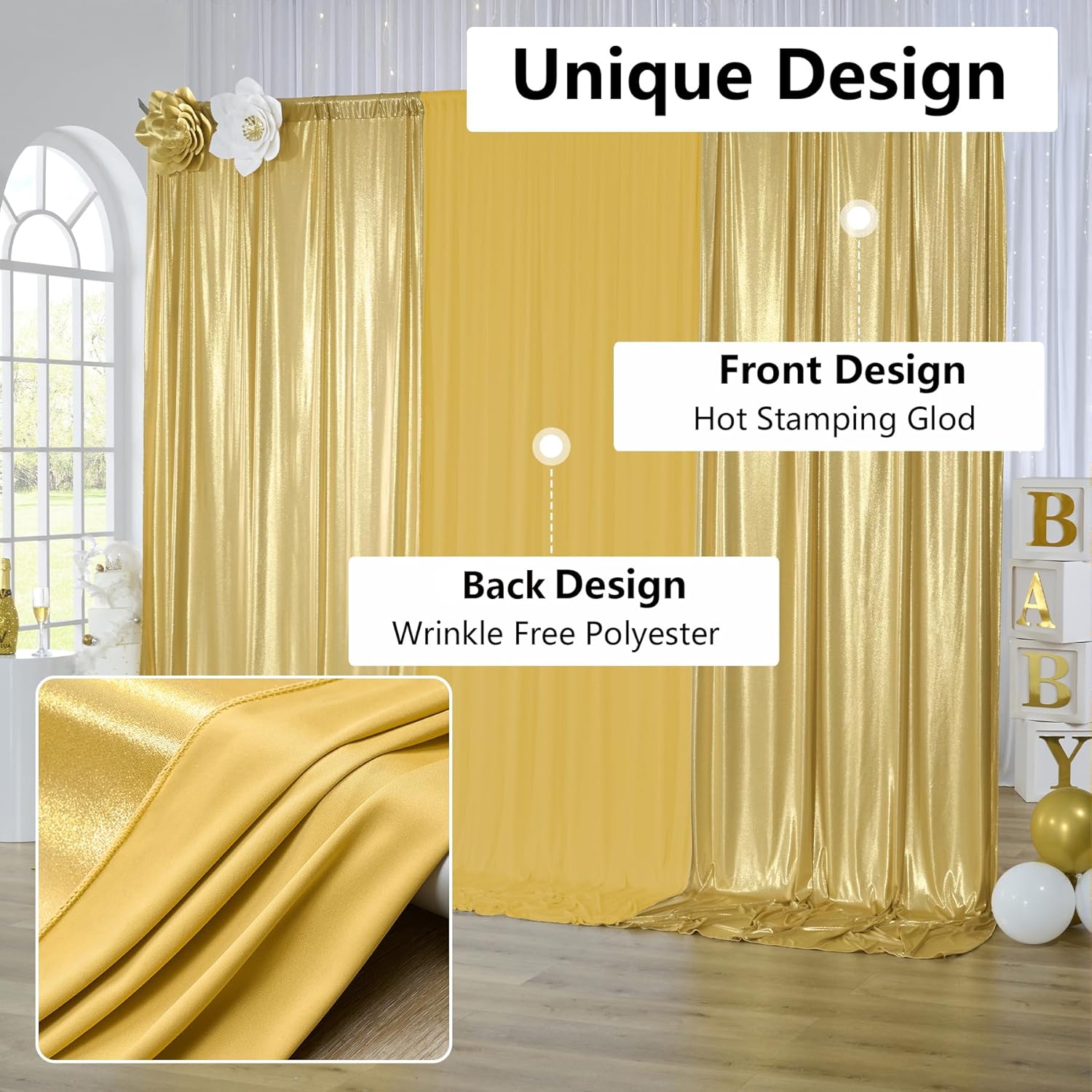 2.3x7FT Wrinkle Free Glitter 1 - مراجعة Sequin Fabric Panel وسعره
