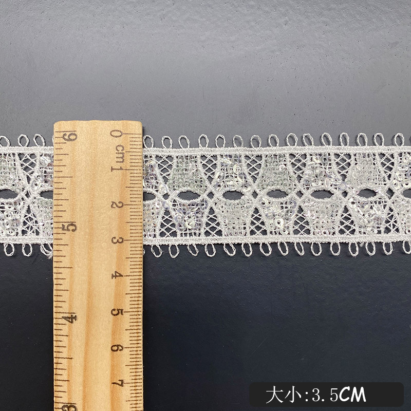 Hollow Wearable Sequins Ribbon - مراجعة Lace Ribbon Trim وسعره