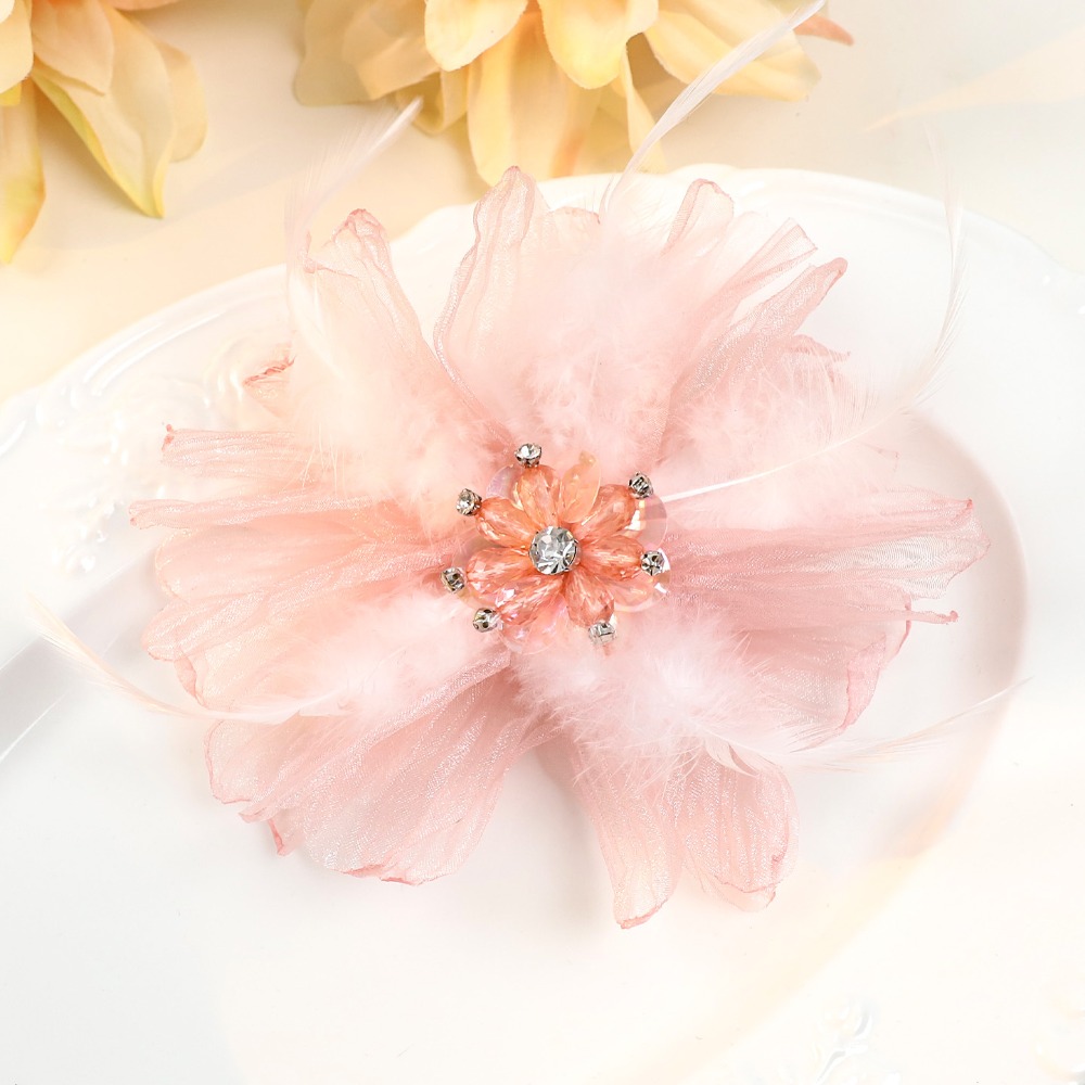 Handmade Mesh Feather Flower B - مراجعة Crystal Mesh Fabric وسعره