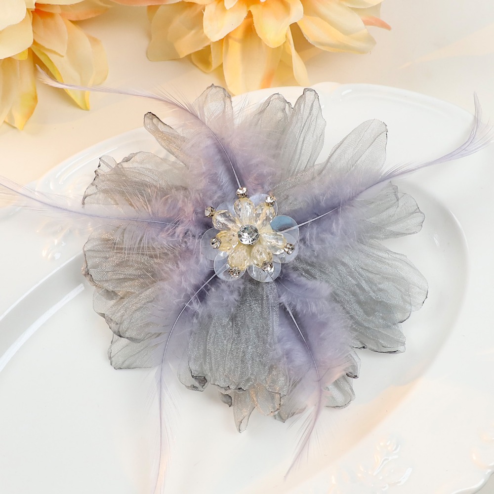 Handmade Mesh Feather Flower B - مراجعة Crystal Mesh Fabric وسعره