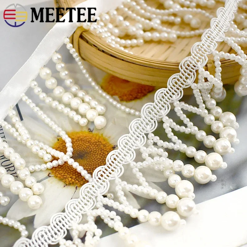 1/2Yards Pearl Beaded Tassel F - مراجعة Fringe Ribbon Sewing وسعره