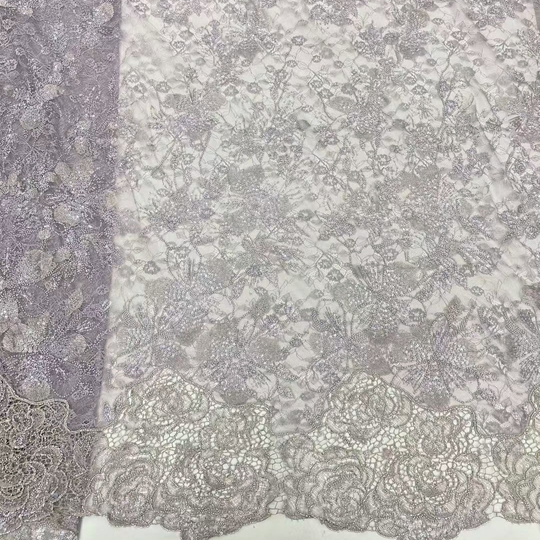 Lastest African French Floral  - مراجعة Beaded Trim Fringe وسعره