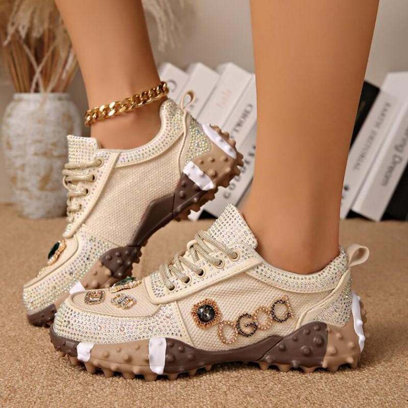 2026 Women Luxury Sneakers Rhi - مراجعة Crystal Mesh Fabric وسعره