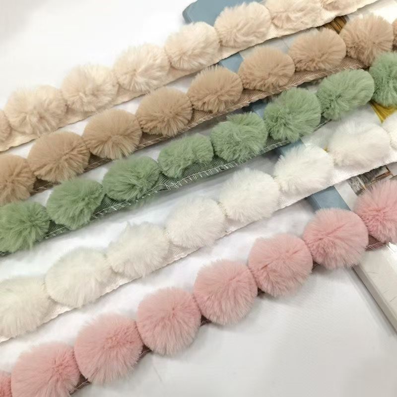 3cm Faux Rabbit Fur Pom Pom Ba - مراجعة Fringe Ribbon Sewing وسعره