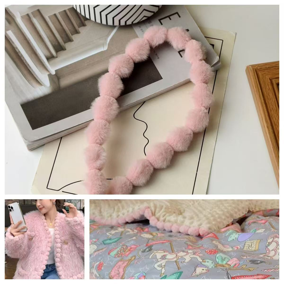 3cm Faux Rabbit Fur Pom Pom Ba - مراجعة Fringe Ribbon Sewing وسعره