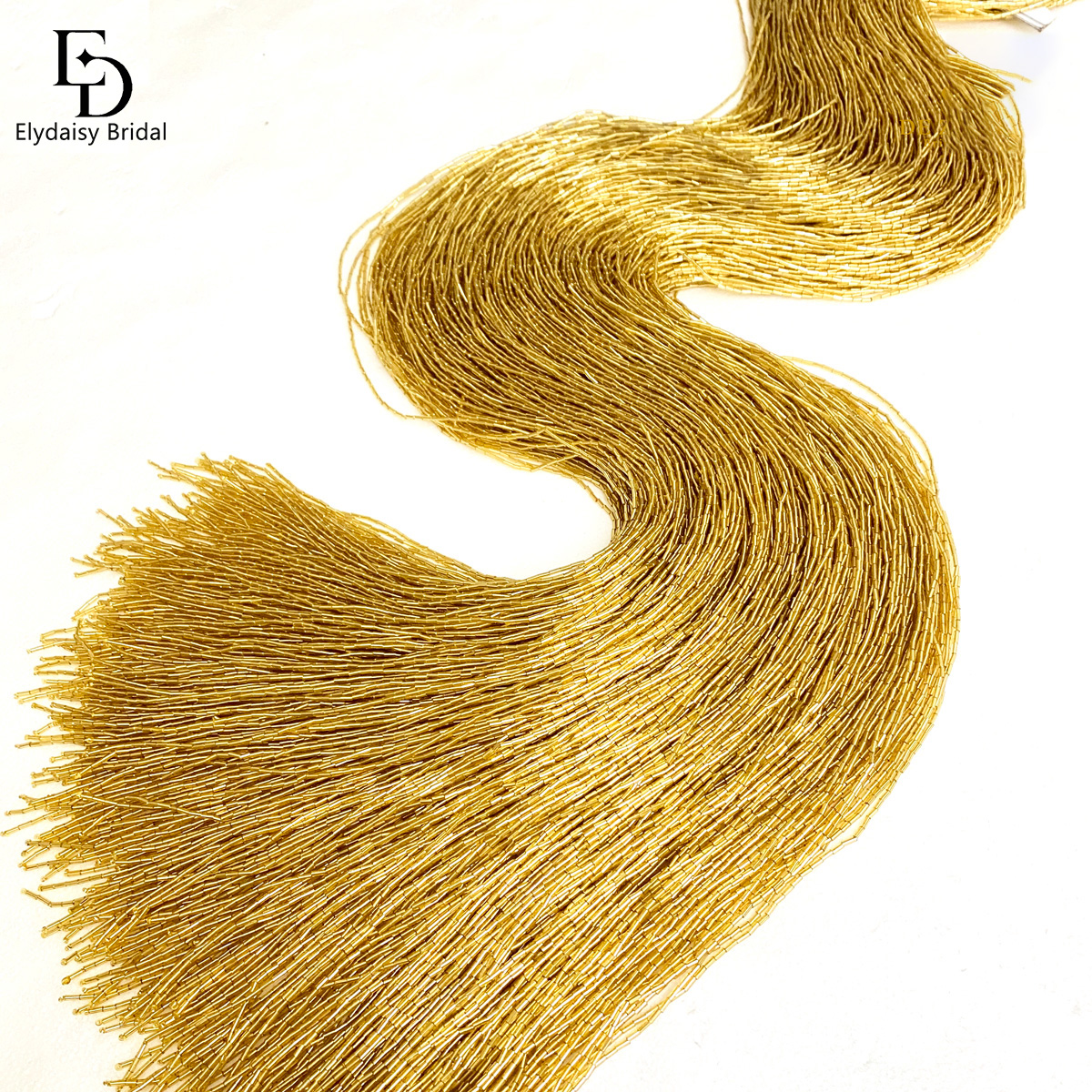 ELYDAISY 1Meter Length Champag - مراجعة Fringe Ribbon Sewing وسعره