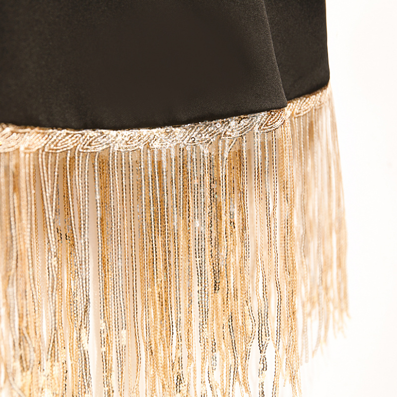 Women's Spring Summer Black Co - مراجعة Tassel Fringe Trim وسعره