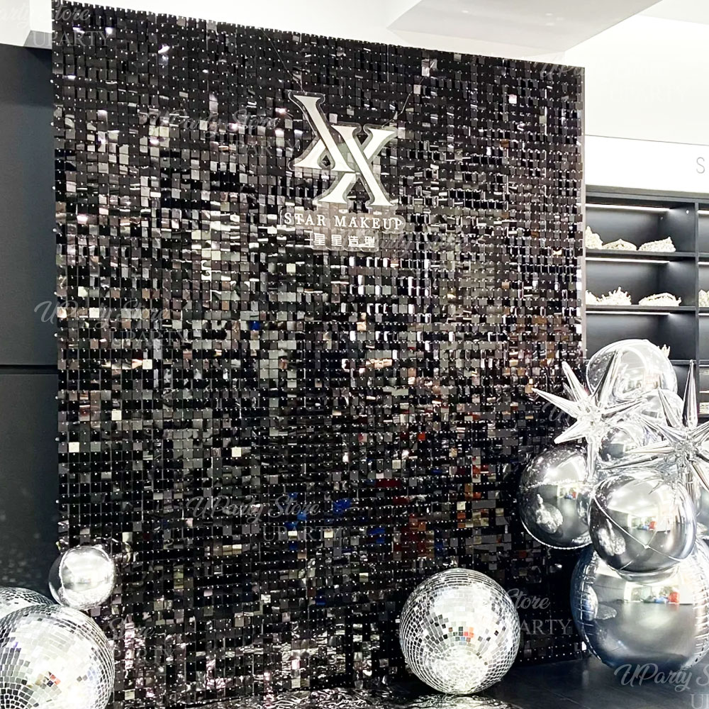 Black Shimmer Wall Backdrop 12 - مراجعة Sequin Fabric Panel وسعره