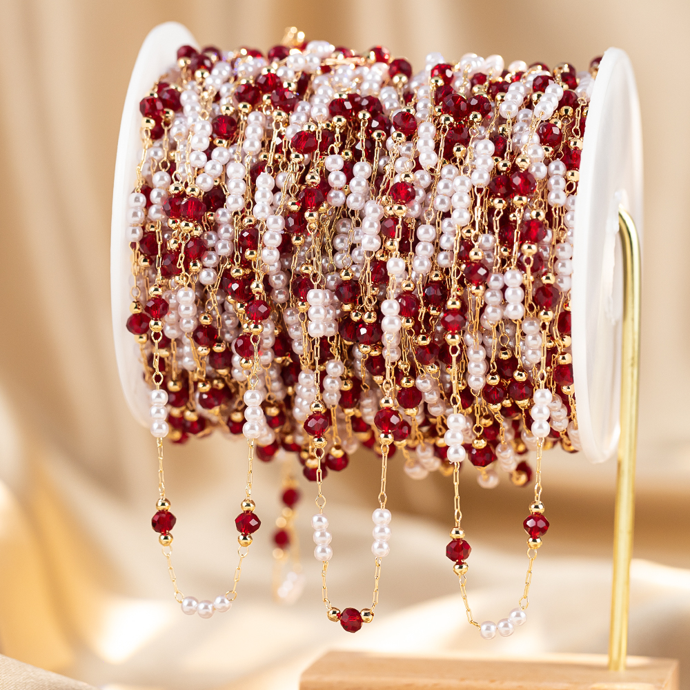 50cm/100cm Imitation Pearl Cop - مراجعة Pearl Trim Chain وسعره