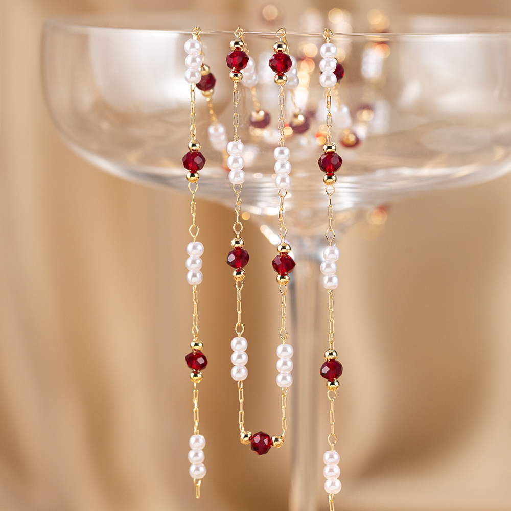 50cm/100cm Imitation Pearl Cop - مراجعة Pearl Trim Chain وسعره