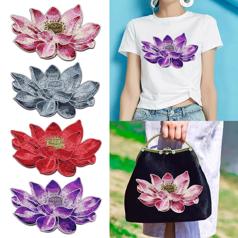 Soft Lotus Flower Patch Embroi - مراجعة Applique Patch Flower وسعره