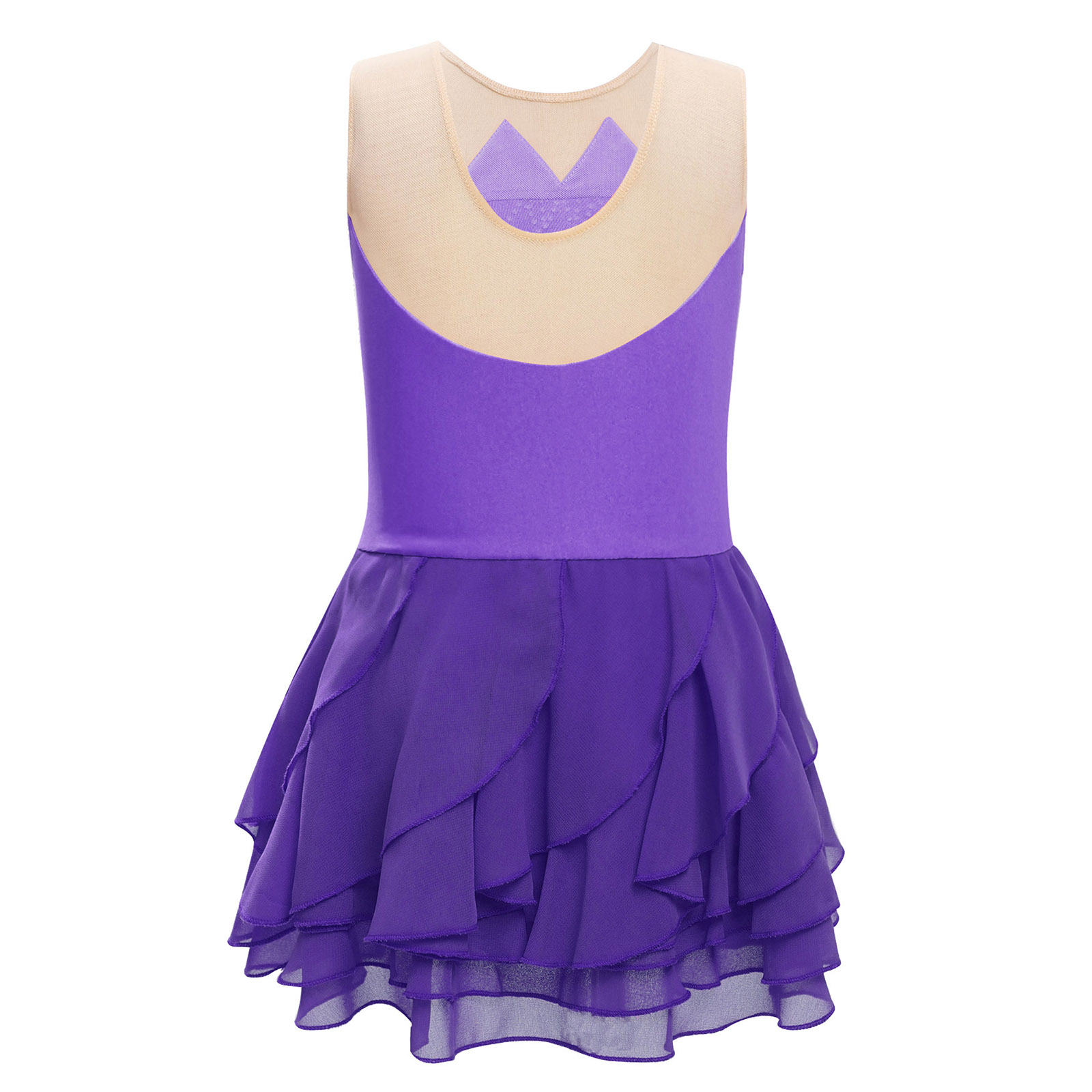 Girls Mesh Figure Skating Dres - مراجعة Rhinestone Banding Trim وسعره