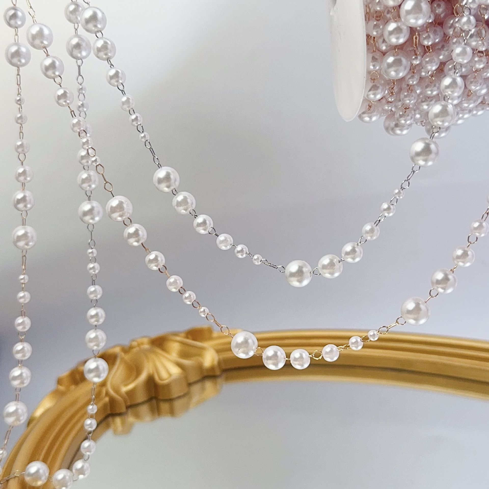 3-8mm Pearl Copper Chain, Anci - مراجعة Beaded Trim Fringe وسعره