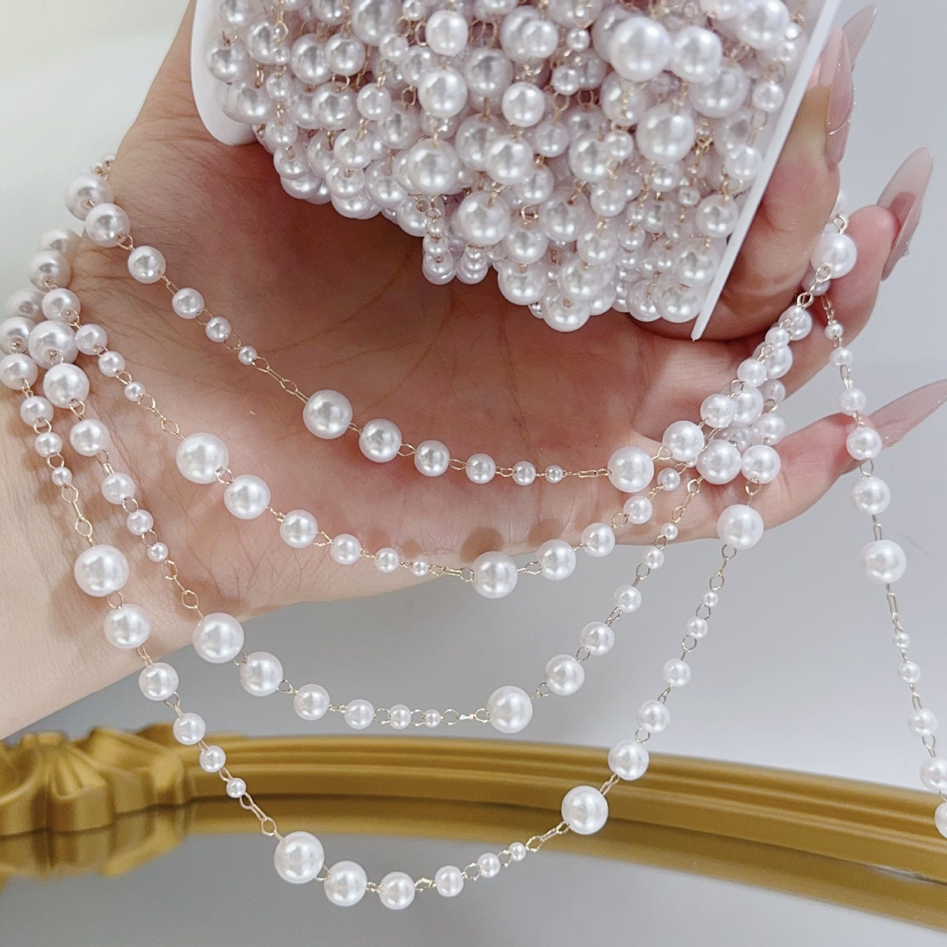 3-8mm Pearl Copper Chain, Anci - مراجعة Beaded Trim Fringe وسعره