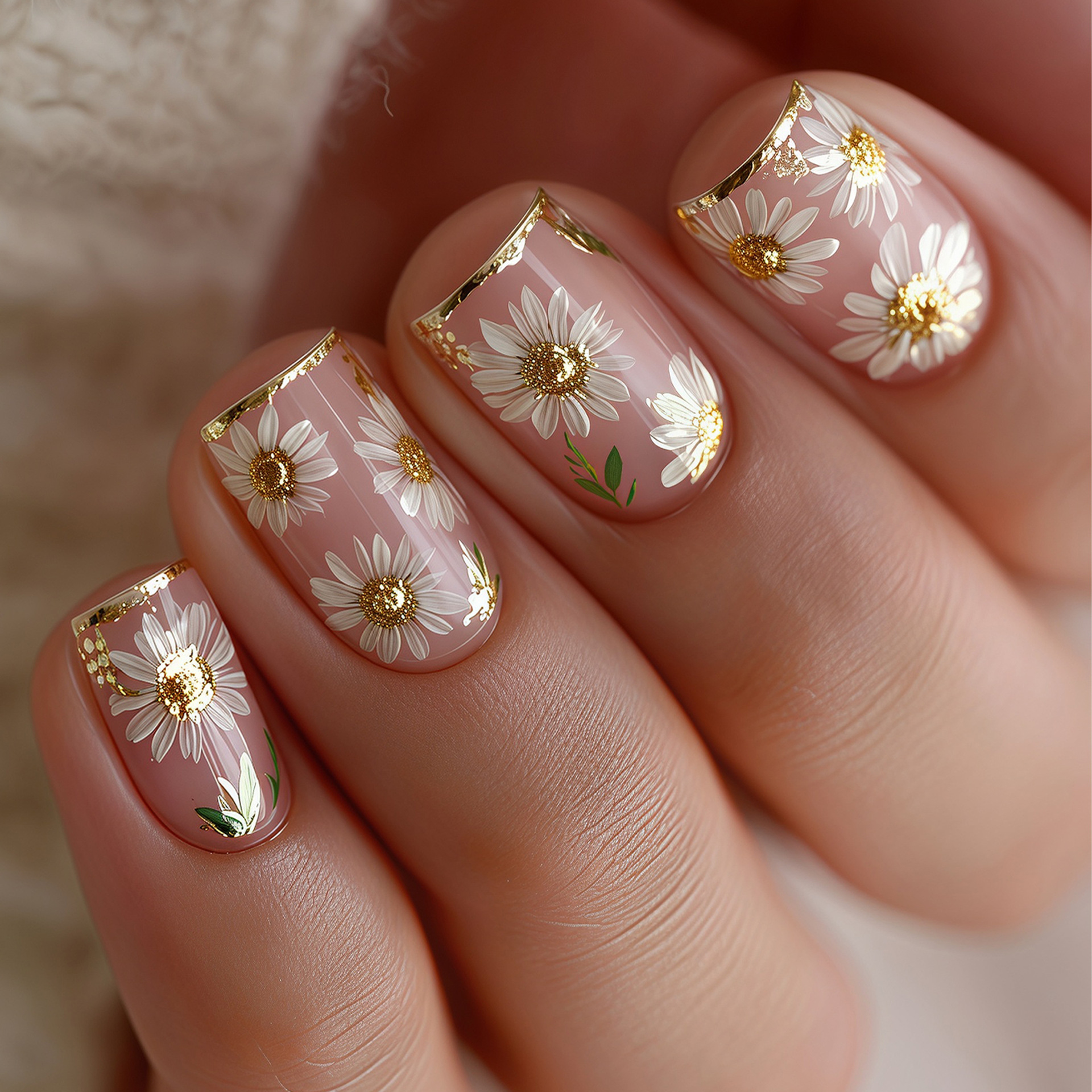 Short Square fake nails golden - مراجعة Embroidery Embellishments وسعره