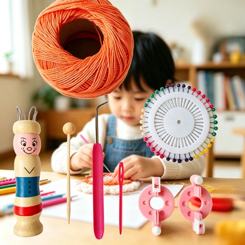 Wooden Doll French Knitter Kid - مراجعة Pom Pom Maker Tool وسعره