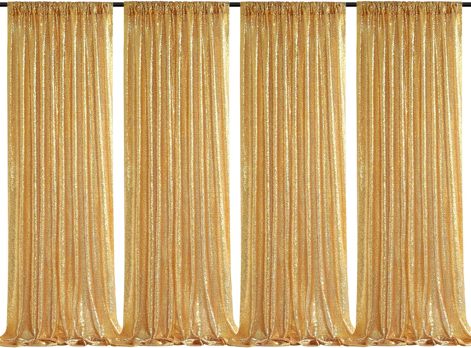 2×8FT-4PCS Gold Sequin Backdro - مراجعة Sequin Fabric Panel وسعره