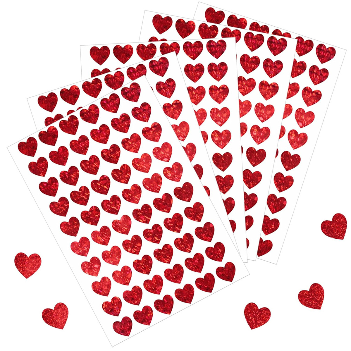 600 Pcs Red Heart Stickers, Sm - مراجعة Glitter Vinyl Roll وسعره