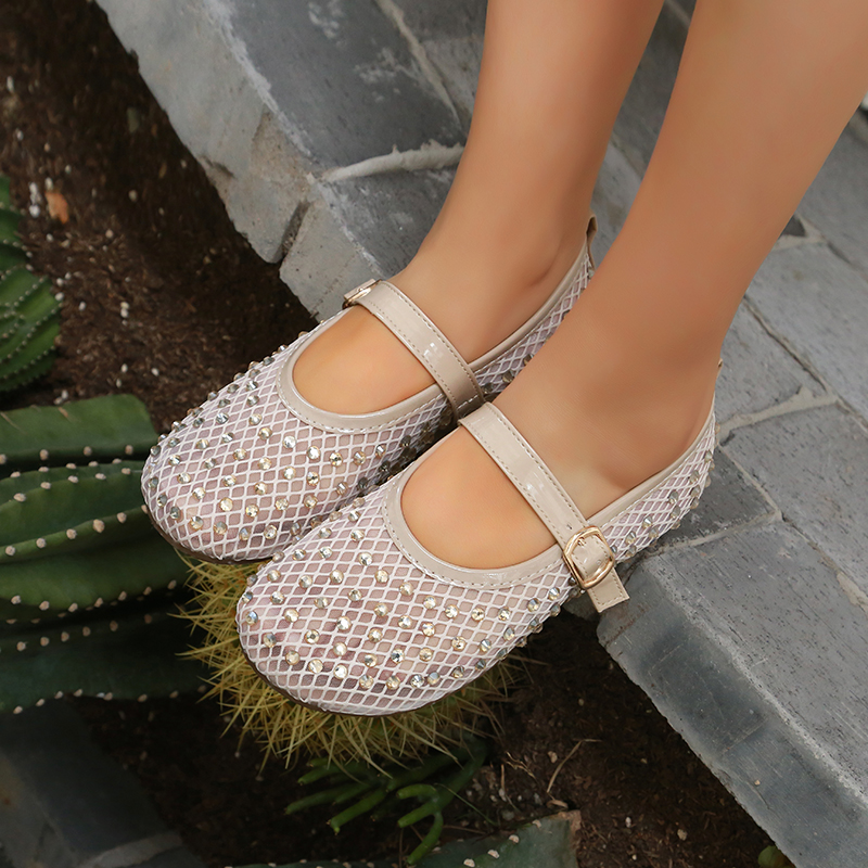 Mesh Ballet Flats for Women Cr - مراجعة Crystal Mesh Fabric وسعره
