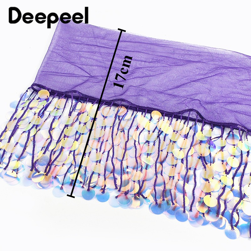 3Yards 17cm Beaded Sequins Tas - مراجعة Beaded Trim Fringe وسعره