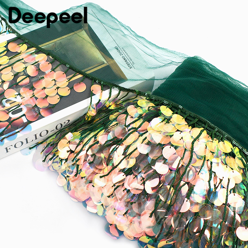 3Yards 17cm Beaded Sequins Tas - مراجعة Beaded Trim Fringe وسعره