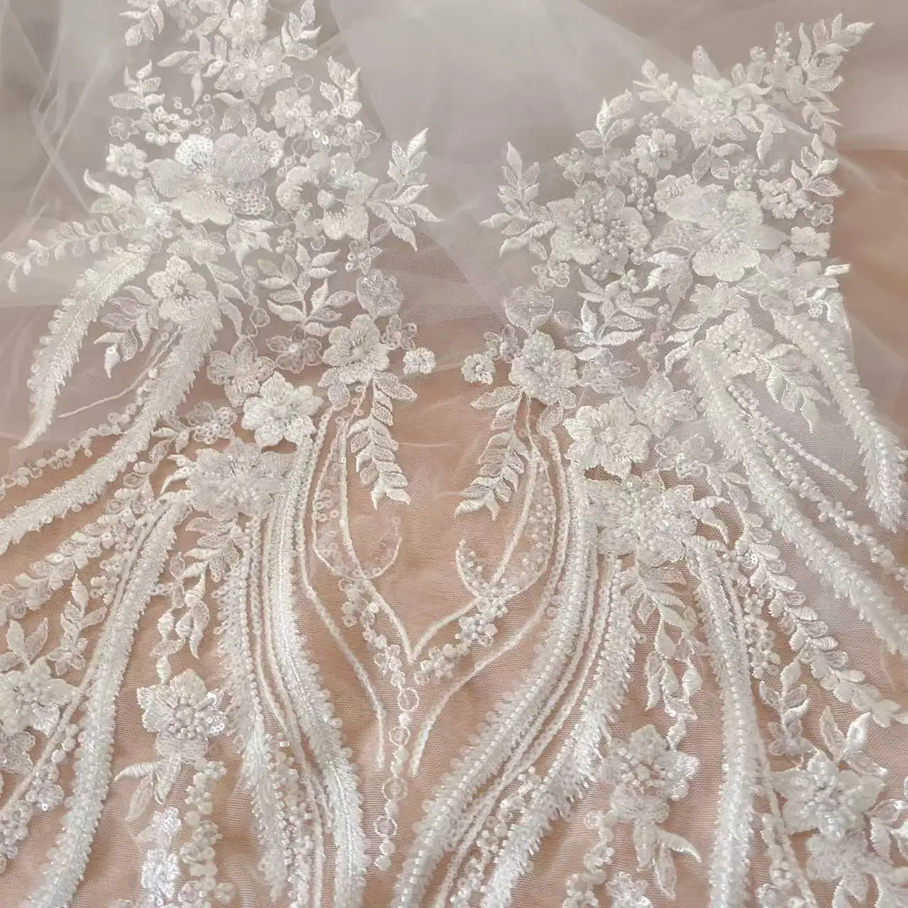 New Beaded Sequins Lace Mirror - مراجعة Applique Patch Flower وسعره