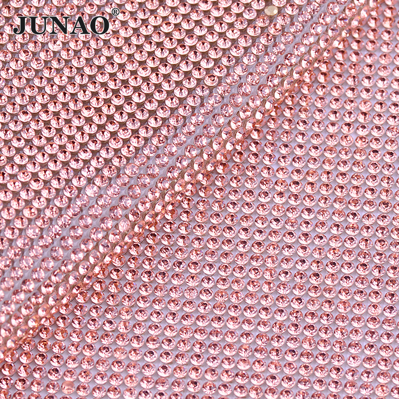 JUNAO 24x40cm Light Peach Self - مراجعة Hotfix Rhinestone Sheet وسعره