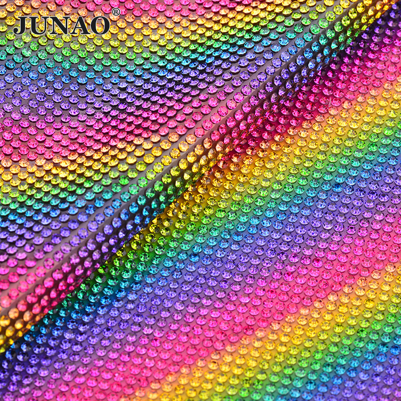 JUNAO 24x40cm Light Peach Self - مراجعة Hotfix Rhinestone Sheet وسعره