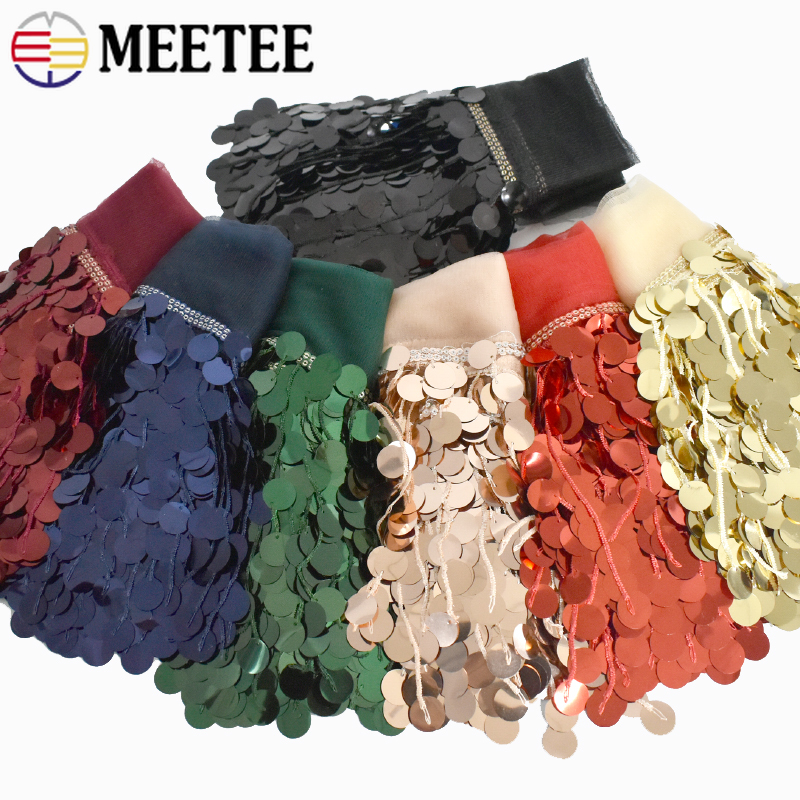 2/5Yards 17cm Sequin Tassel Fr - مراجعة Beaded Trim Fringe وسعره